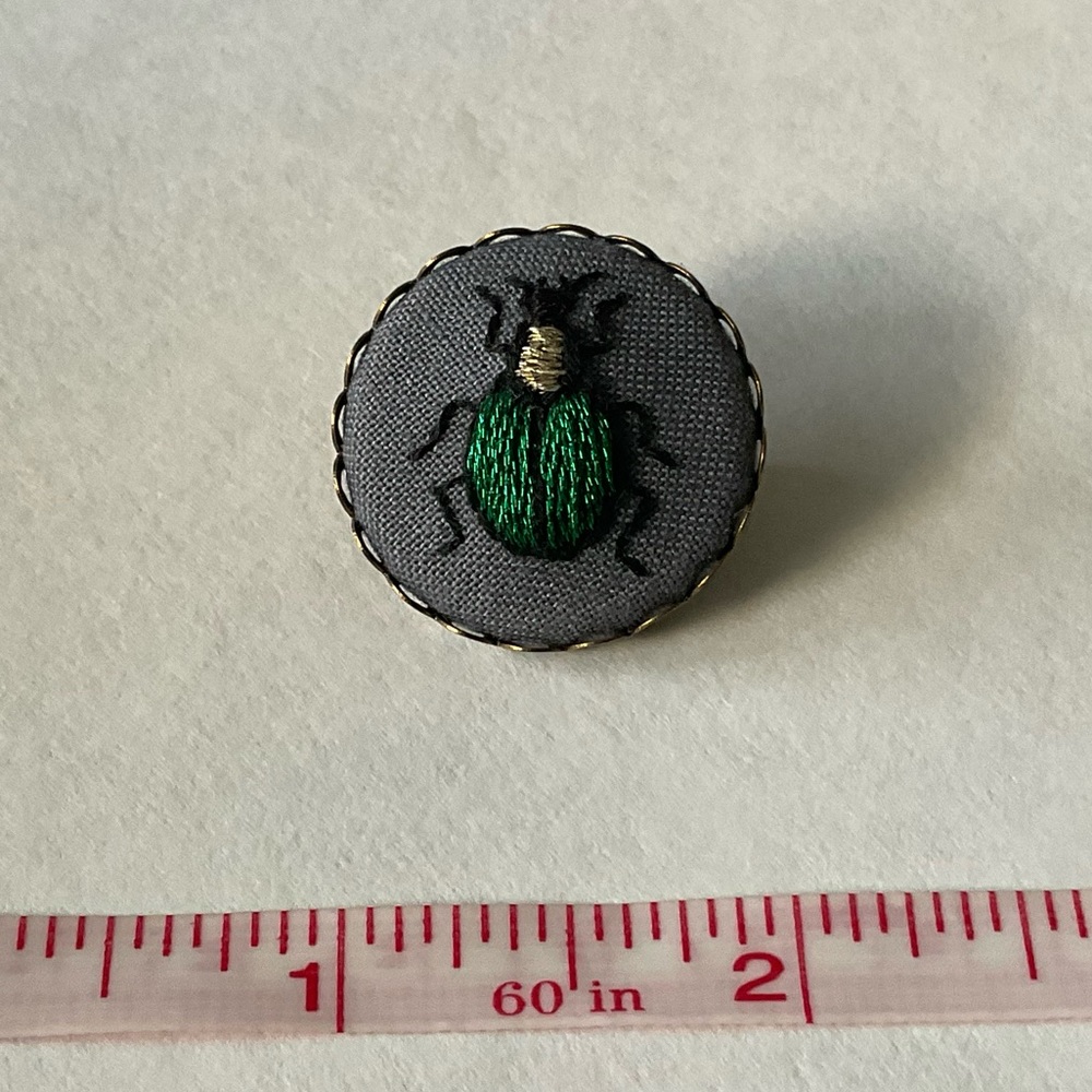 Unique Hand Embroidered Insect Brooch